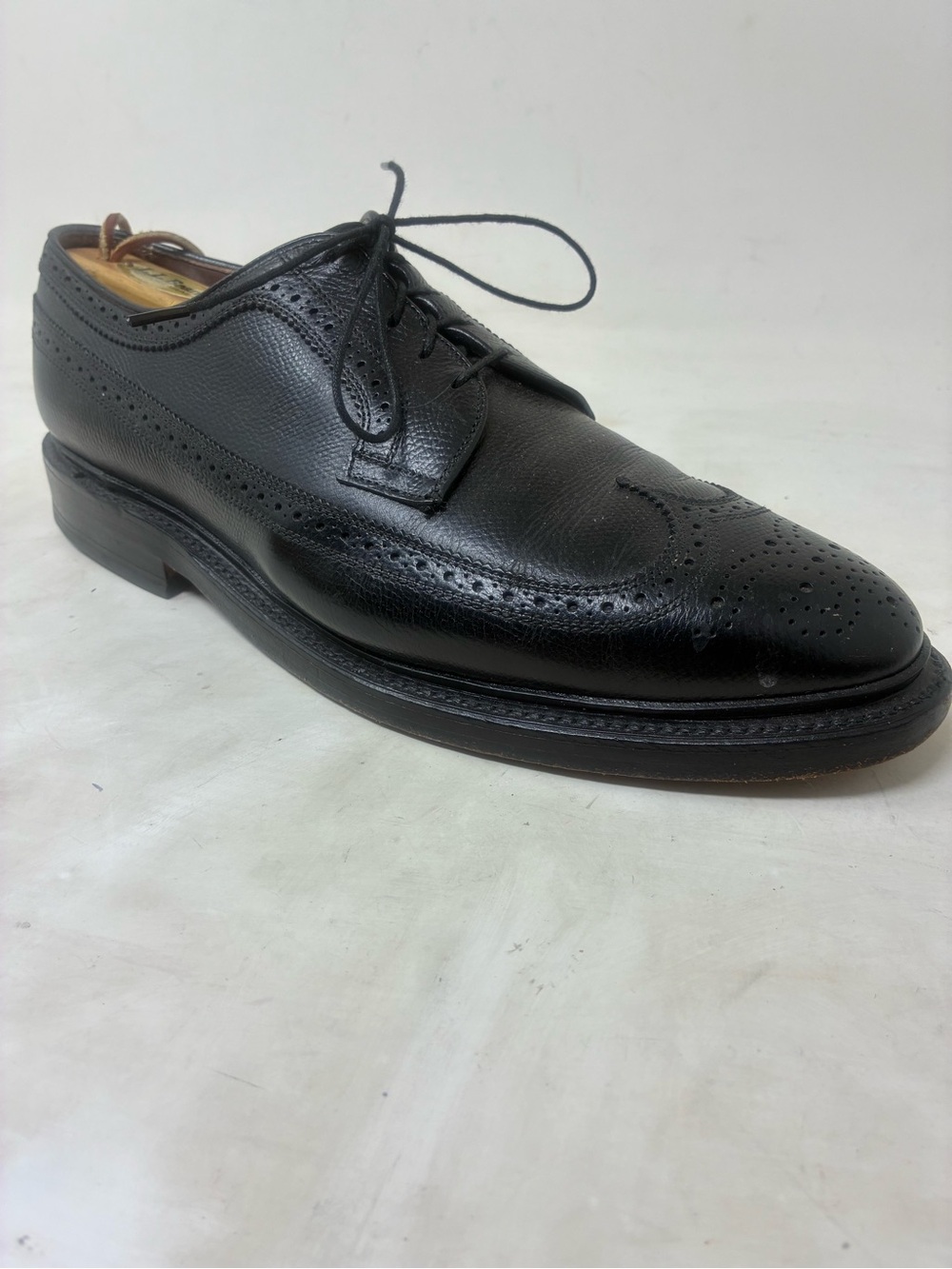 Allen Edmonds Black Leather Wingtip Dress Shoe